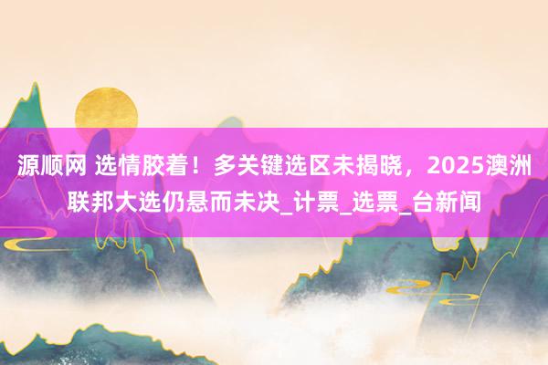 源顺网 选情胶着！多关键选区未揭晓，2025澳洲联邦大选仍悬而未决_计票_选票_台新闻