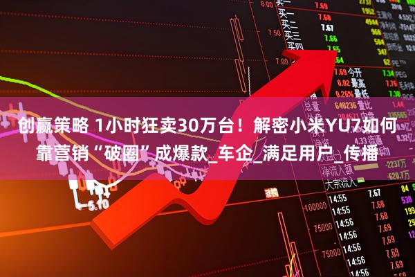 创赢策略 1小时狂卖30万台！解密小米YU7如何靠营销“破圈”成爆款_车企_满足用户_传播